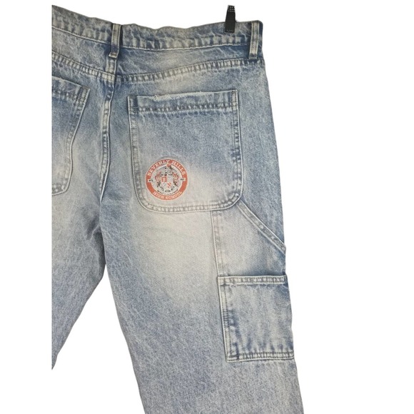 NovaMen Beverly Hills High Patched Carpenter Denim Jeans Mens Size 36x32 New - Picture 7 of 15